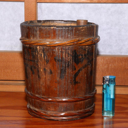 Japanese Antique wooden Sake Cask Barrel Taisho period WBX181