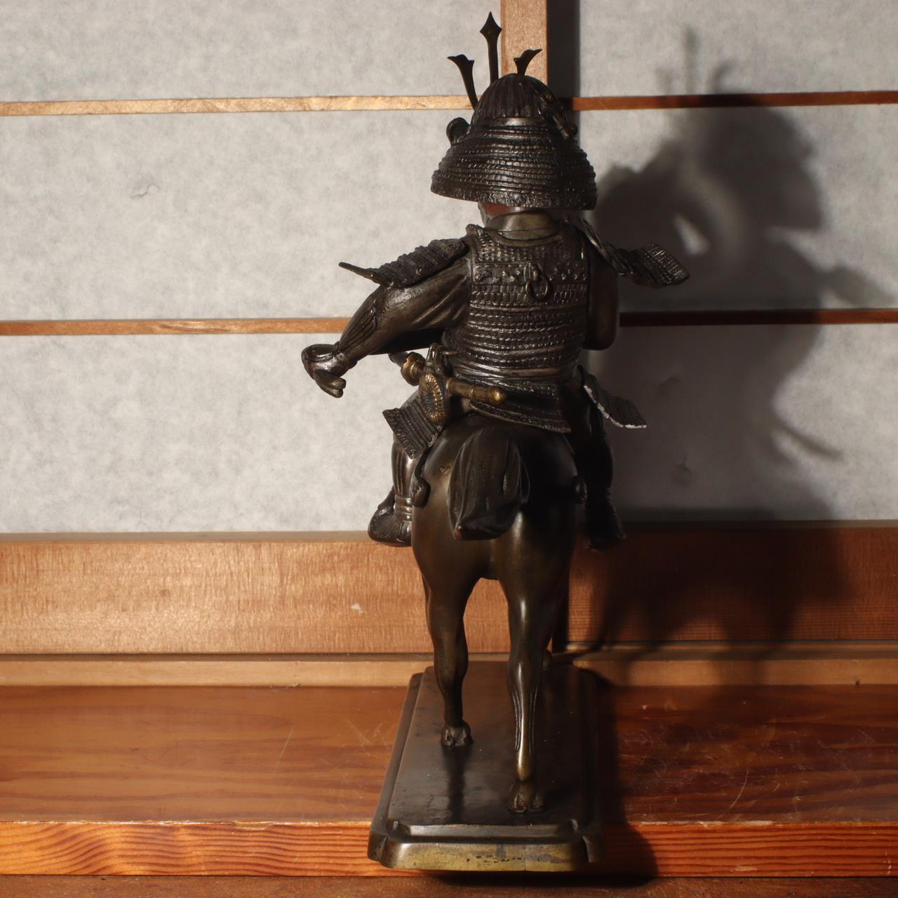 Japanese Bronze Kusunoki Masashige Samurai statue Ornament BOS730