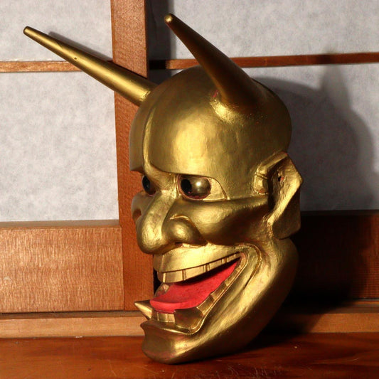 Japanese Wooden Noh Mask Hannya mask demon signed MSK412