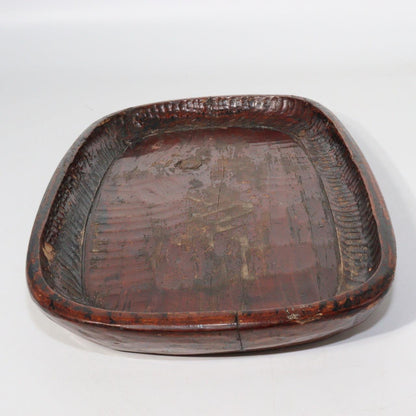 Japanese Obon Ozen Antique wooden Chestnut Tray Kuribon Obon Sencha Sado WO154