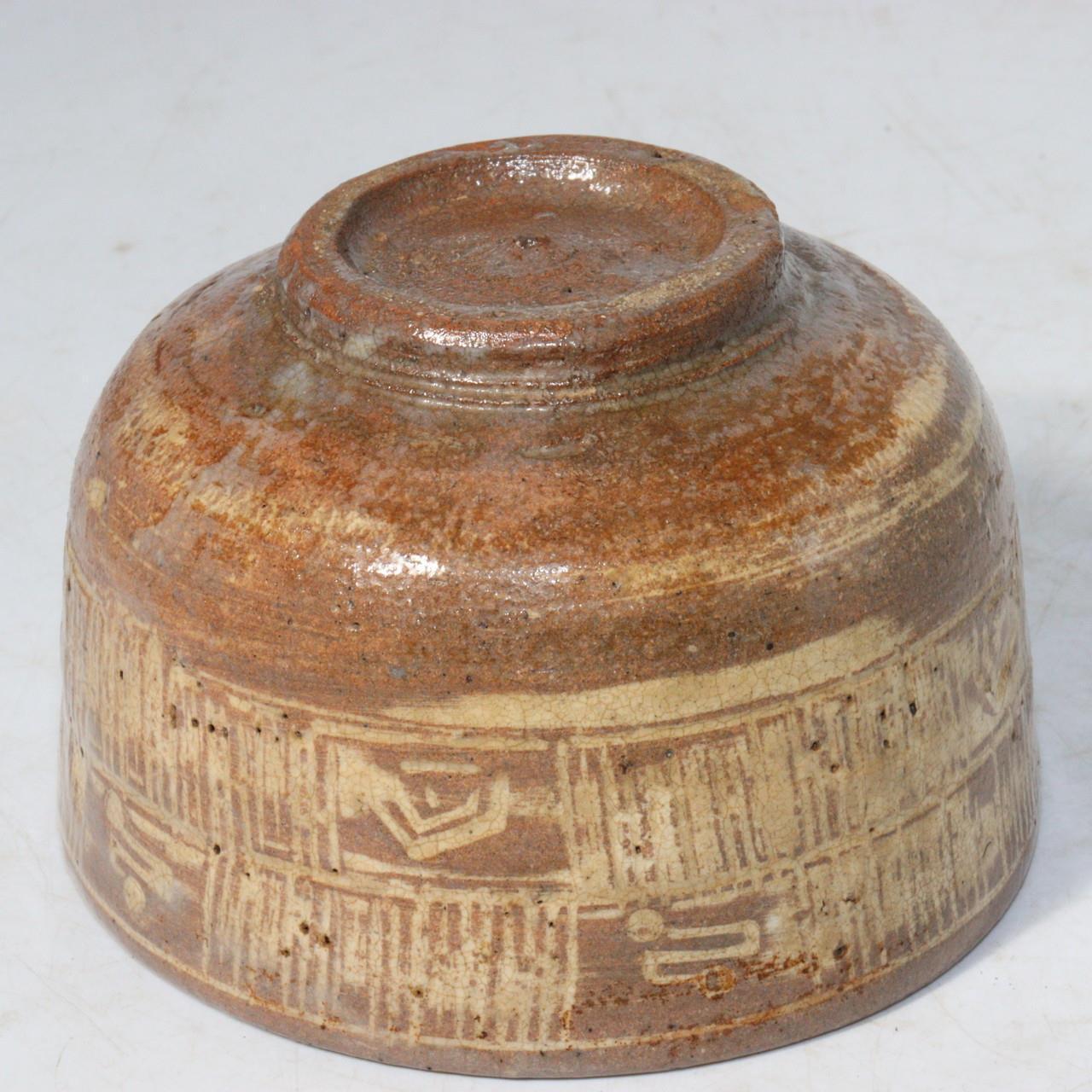 Japanese Kawatsu Antique Mishima Tea Bowl Inlaid Edo Period w / box KRS102