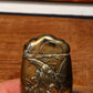 Japanese Antique Brass Match case Safe Holder Striker bird Meiji period VG300