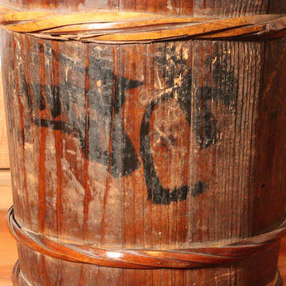 Japanese Antique wooden Sake Cask Barrel Taisho period WBX181