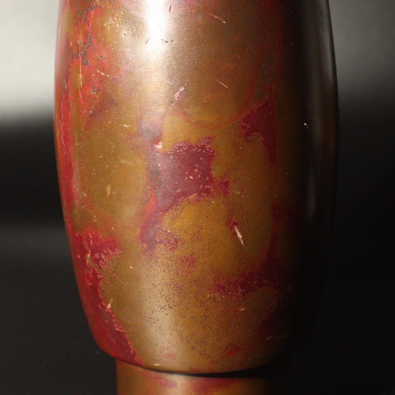 Japanese Bronze Flower Vase Hara Seiun Signed Nitten Artist w / box BV444
