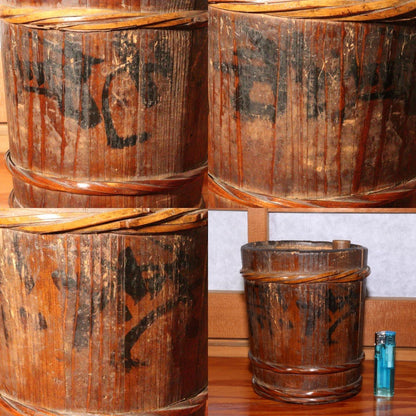 Japanese Antique wooden Sake Cask Barrel Taisho period WBX181