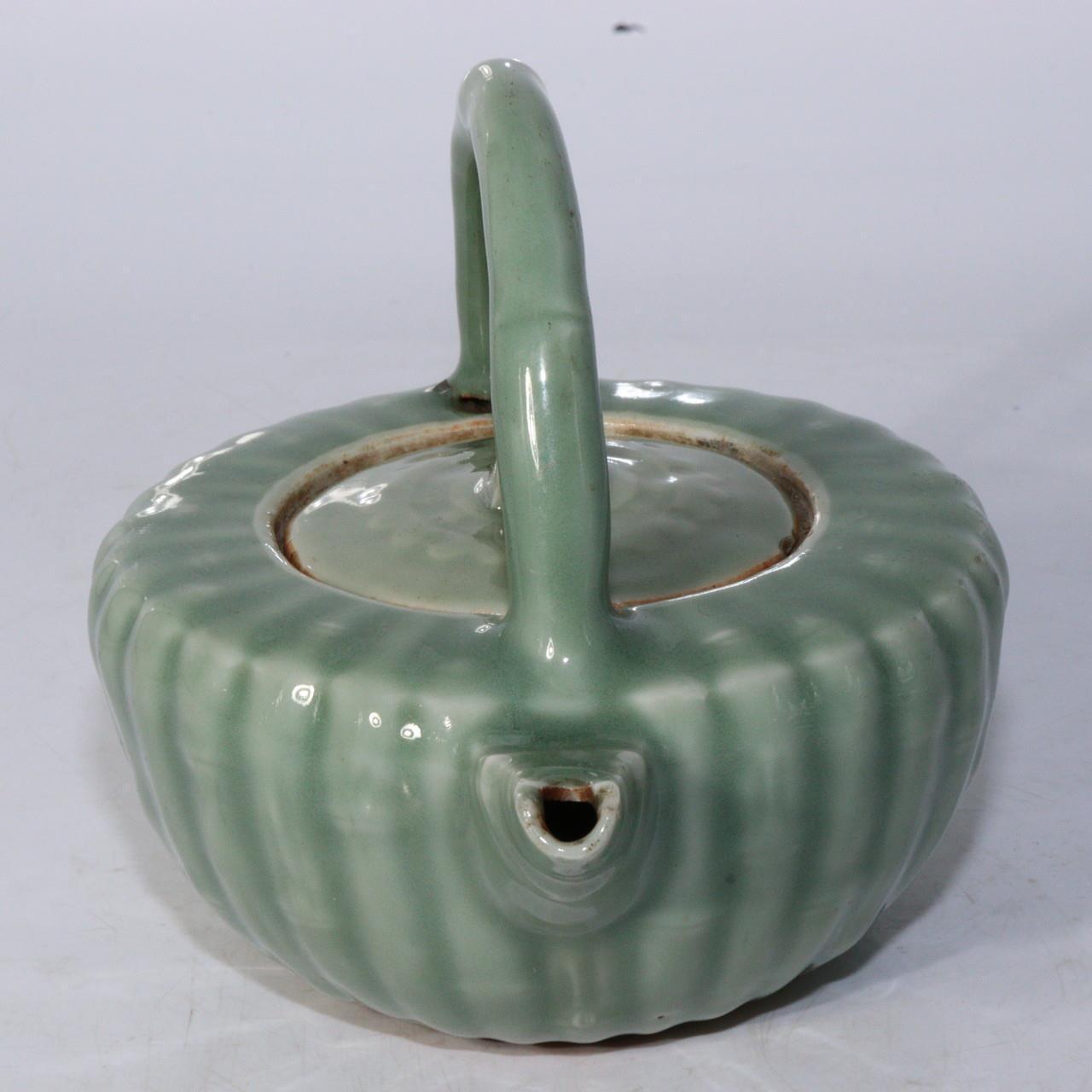 Japanese Antique Sanda ware Celadon Tea pot porcelain Imari Nabeshima box IP100