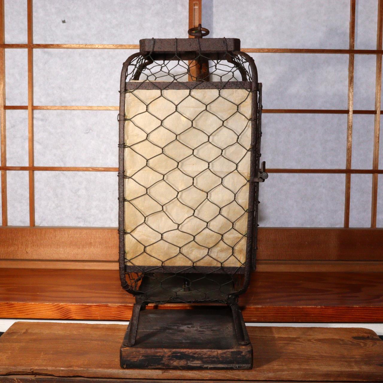 Japanese Antique Andon lamp lantern temple Buddhism Edo period Iron