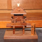 Japanese Wooden 3 Miniature old folk house & Mikoshi ornament WO198