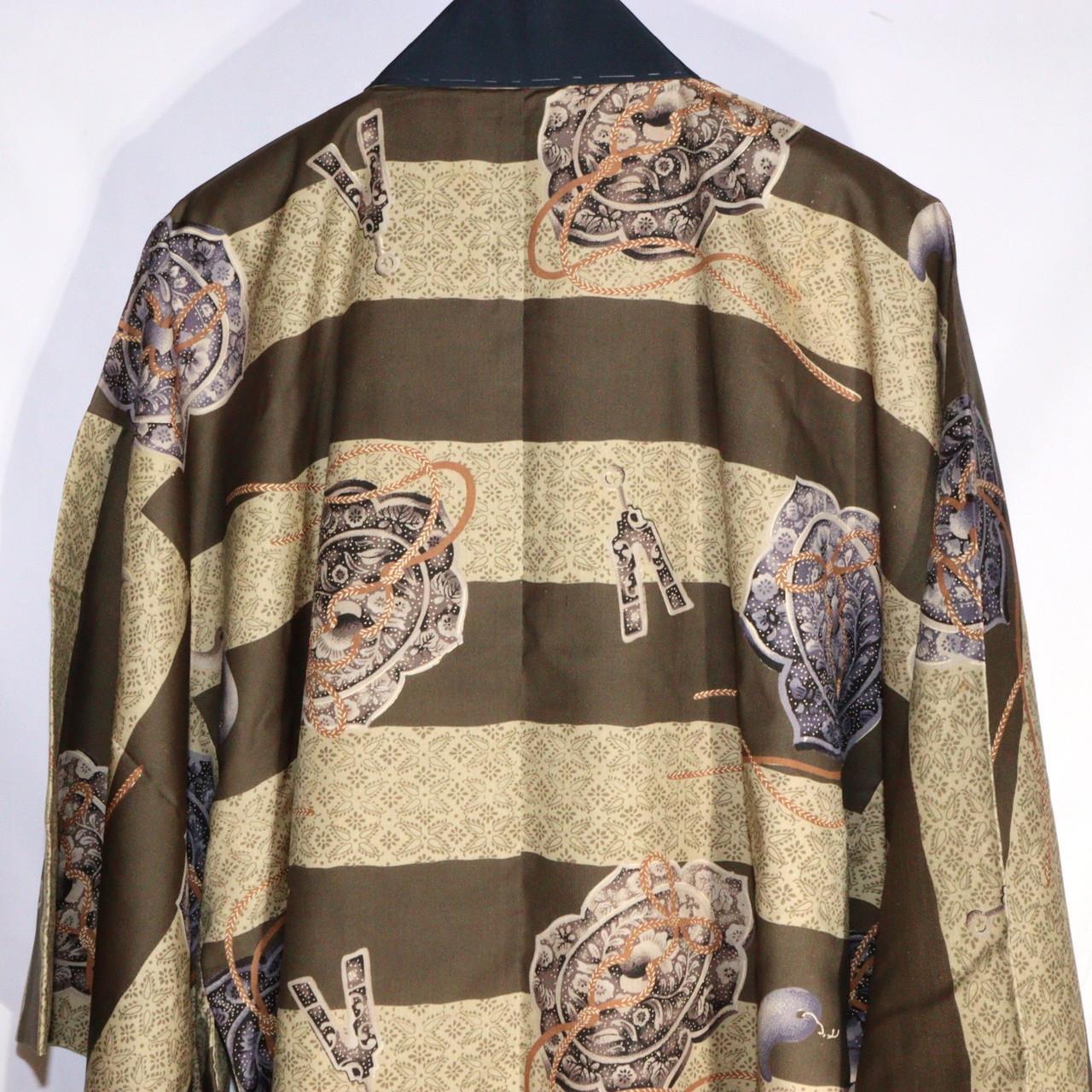Japanese Cotton cloth Boro Jacket Kimono magatama design Shinto BRKW69
