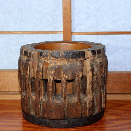 Japanese wooden brazier Hibachi Hiire Tabako bon steering wheel vase WDB71