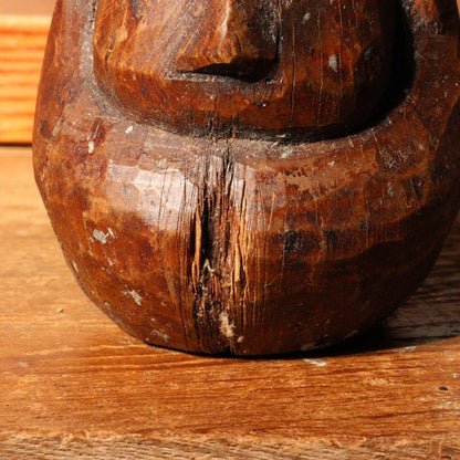 Japanese Antique wooden Daruma Mask Hariko papier-mache WO259