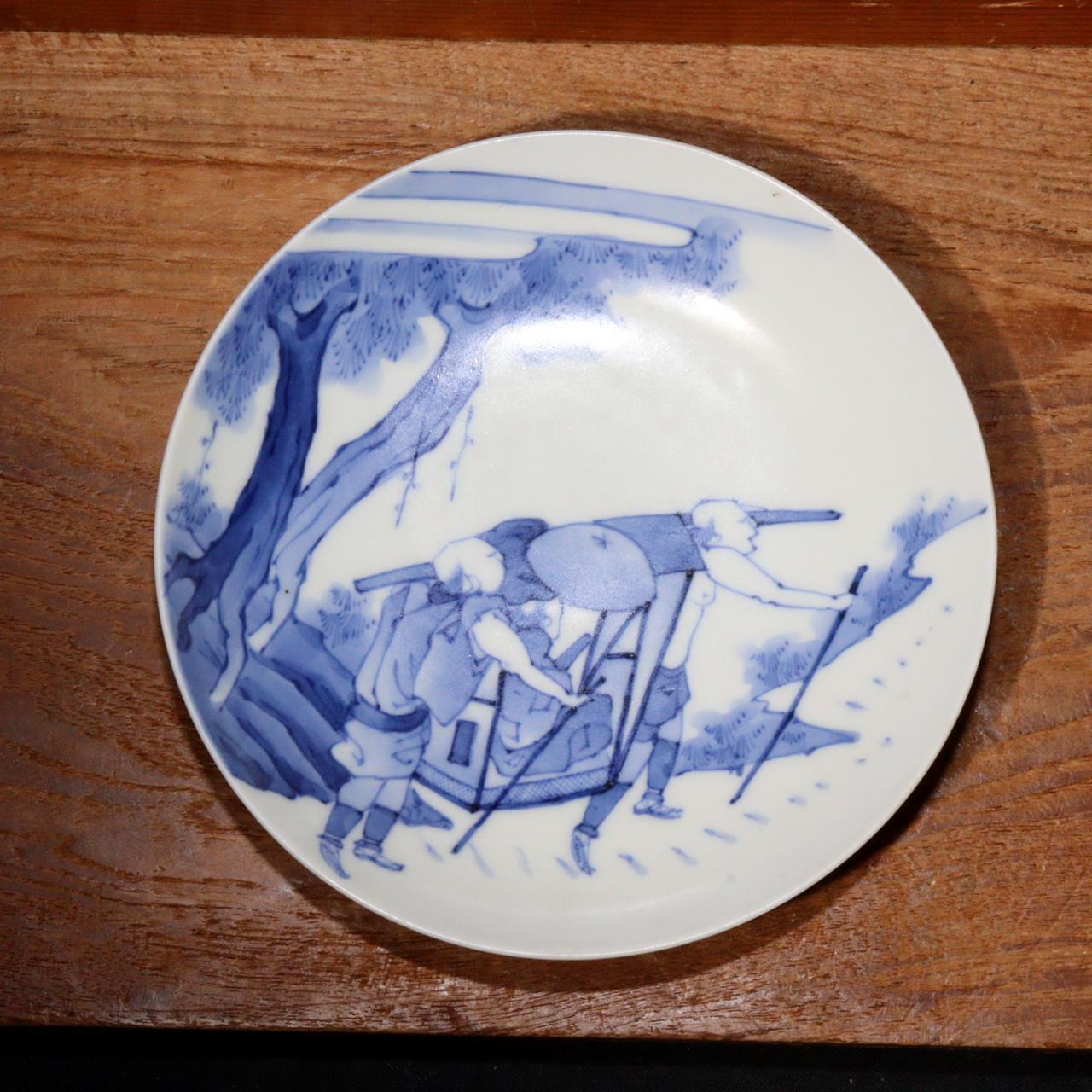 Japanese Antique Hirado ware White Porcelain plate Bakumatsu w / box HWO12