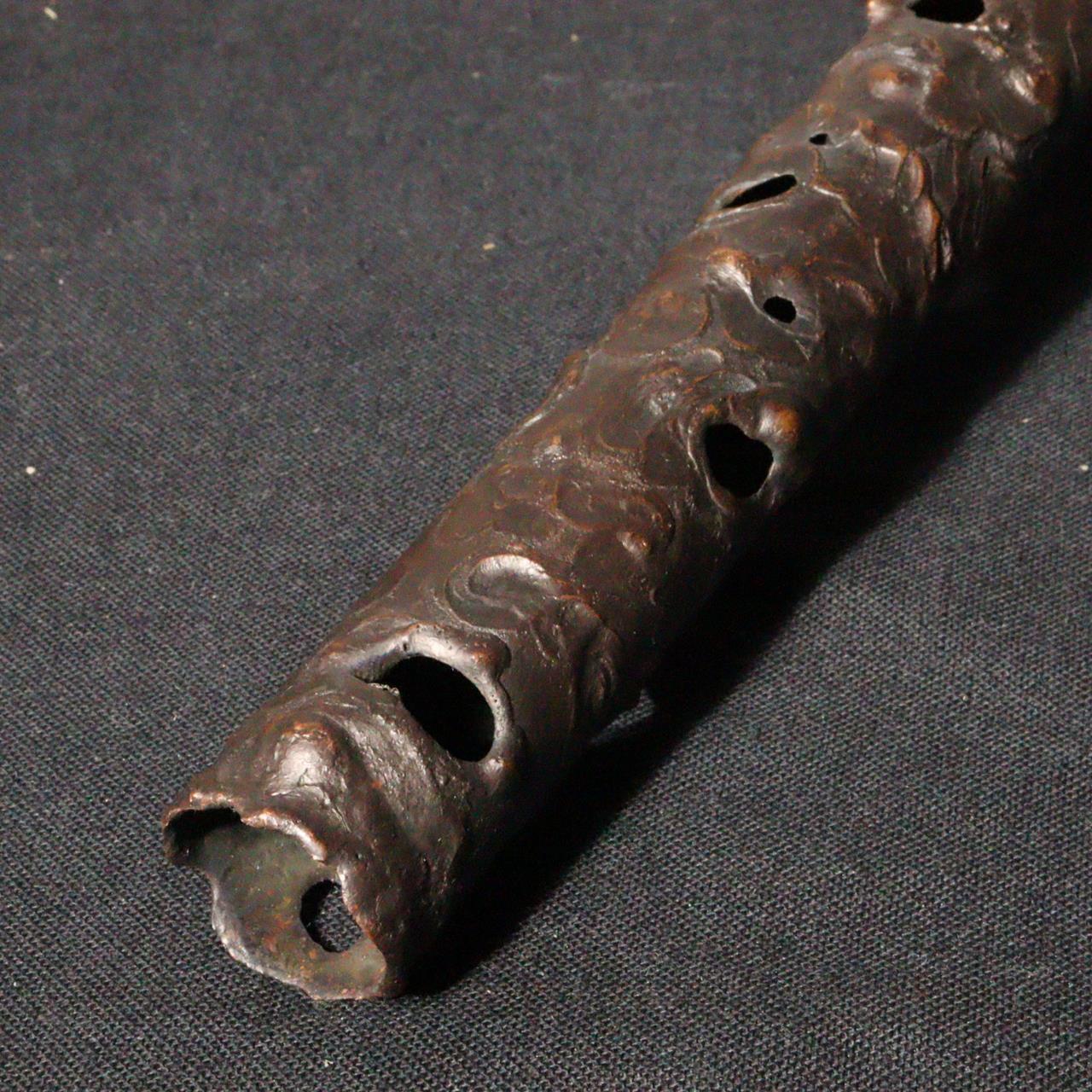 Japanese copper Flute Shakuhachi Shape decoratio / Samurai Samurai Jutte WG108