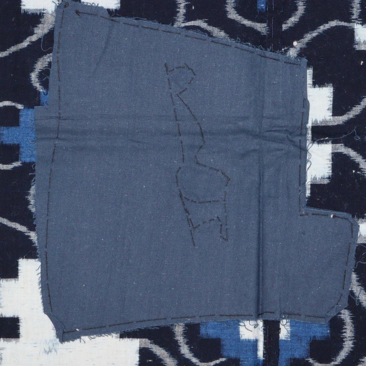 Japanese Cloth Kasuri STRUCTURE Asagi Mizuma Kyushu Boro Kimono BRKW91