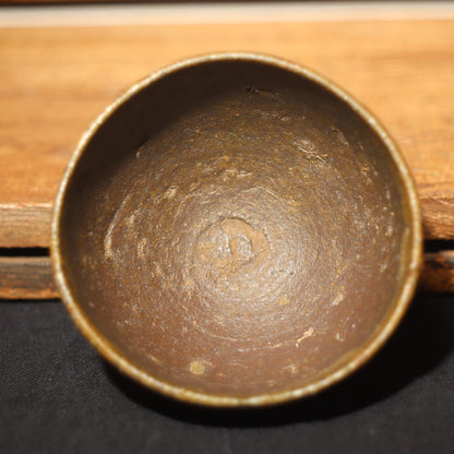 Japanese Antique Karatsu ware Sake cup Bowl Pottery Choko Early Edo Period