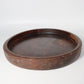 Japanese Obon Ozen Chestnut Round Tray Kuribon Sencha Sado  Antique wooden WO148