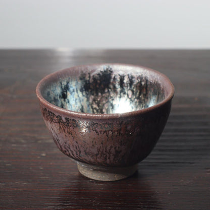 Ukeseki Toshiyuki Oil Spot Tianmu Tea Bowl Tenmoku Ceramic Sencha Japanese CAC6