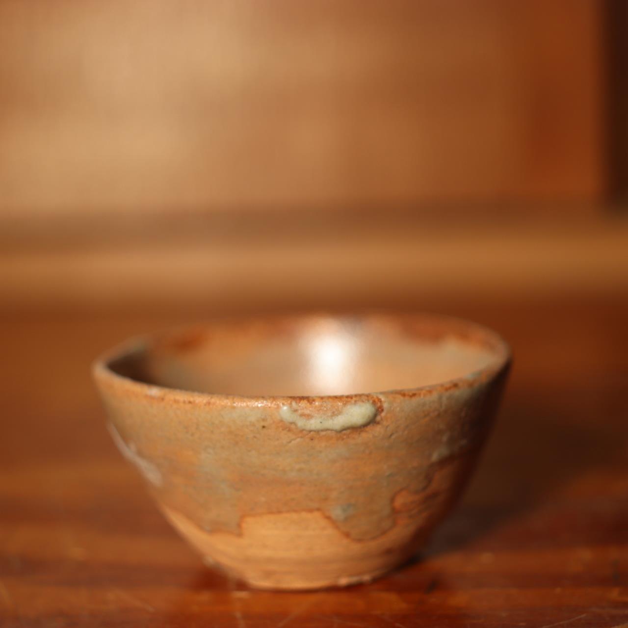 Japanese Antique Karatsu ware Sake cup Bowl Pottery Choko Momoyama Period