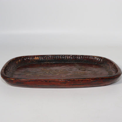 Japanese Obon Ozen Antique wooden Chestnut Tray Kuribon Obon Sencha Sado WO154