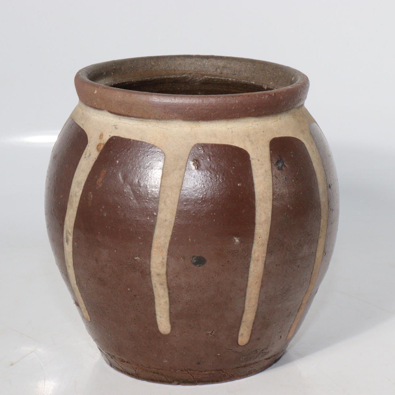 Japanese Antique Tanba ware Jar Vase Pottery PV145