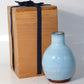 Japanese Pottery Ceramic blue glazed Miyashita Zenji sake cup signed w / box