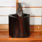 Vintage Japanese Wooden Barrel Vase Handcrafted from a Large Carved Log WO181