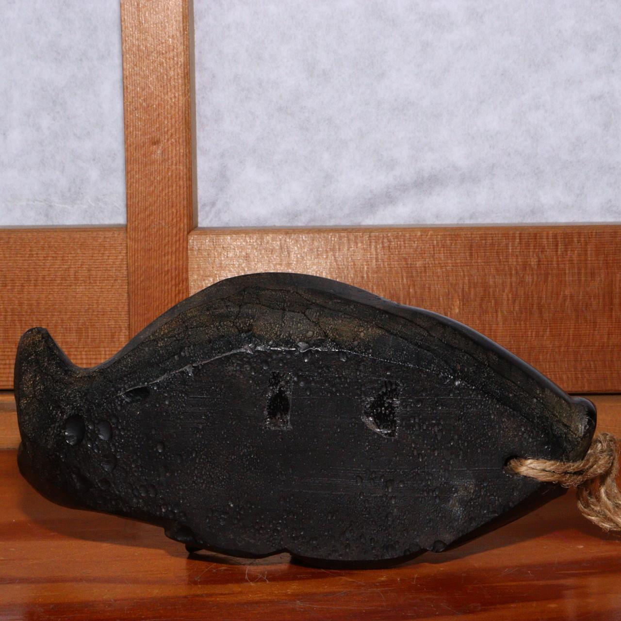 Japanese wooden small Jizai kagi carp Carved irori Yokogi JZI92