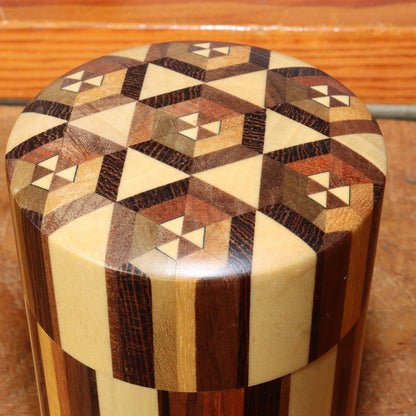 Japanese Yosegi-Zaiku wooden marquetry Tea caddy Tea container Total Tailoring