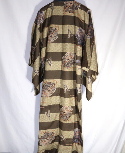 Japanese Cotton cloth Boro Jacket Kimono magatama design Shinto BRKW69