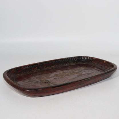 Japanese Obon Ozen Antique wooden Chestnut Tray Kuribon Obon Sencha Sado WO154