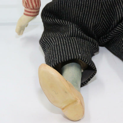 Japanese Vintage Wooden Boy Doll 1984 November sadako signed boy WO117