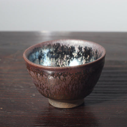 Ukeseki Toshiyuki Oil Spot Tianmu Tea Bowl Tenmoku Ceramic Sencha Japanese CAC6