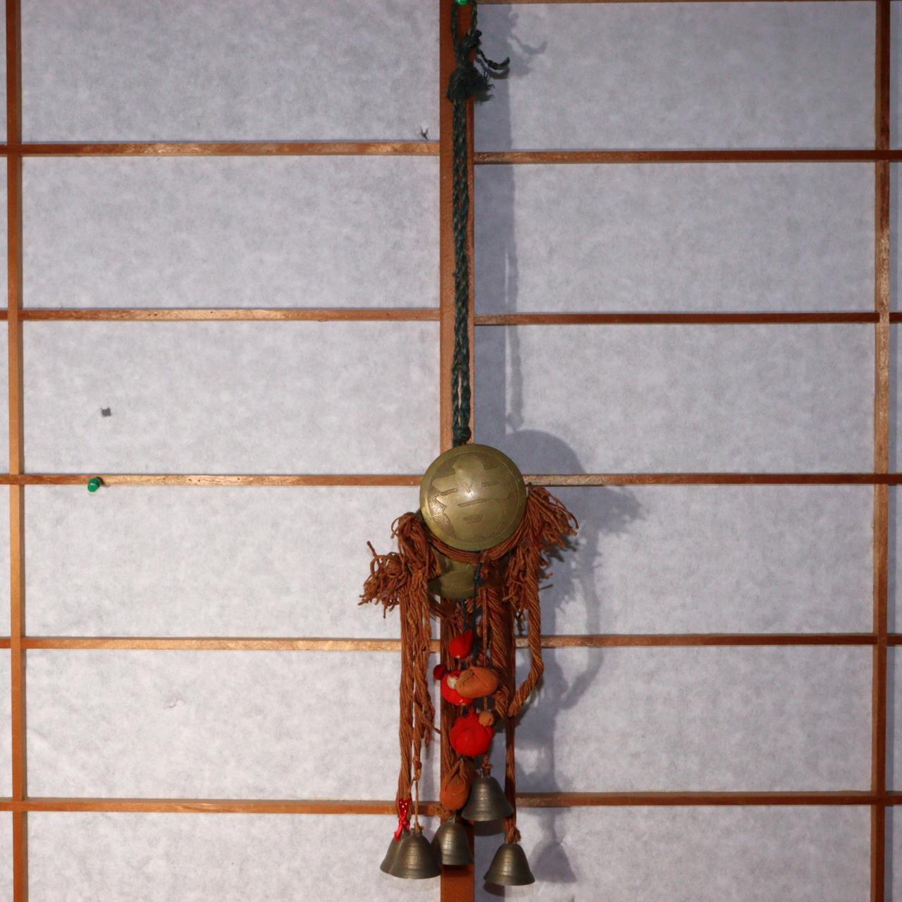 Japanese Antique copper horse bell ornament Folk art Temple Shinto BOS754