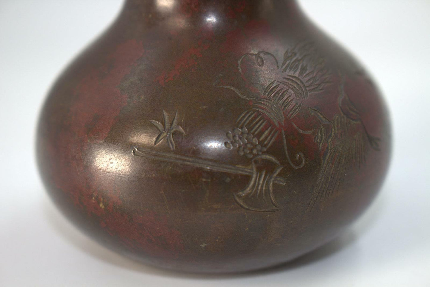Japanese copper Sencha tea container by Kouun top class Vase w / box BV266